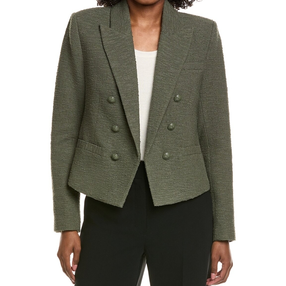 L'AGENCE Brooke Double-Breasted Crop Blazer